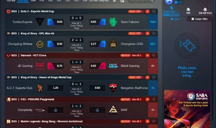 Làm Chủ Cá Cược Thể Thao Điện Tử Xoso66 Thắng Lớn Mỗi Ngày 2 Bảng kèo cá cược Thể Thao Điện Tử Xoso66