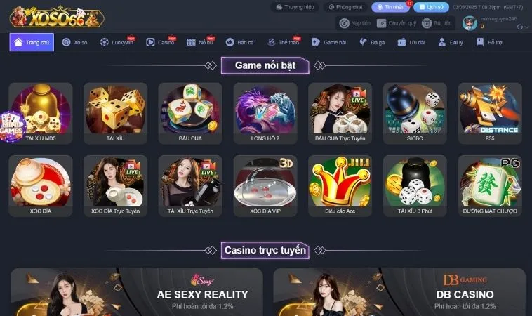 Đa dạng các thể loại game để trải nghiệm tại nhà cái Xoso66