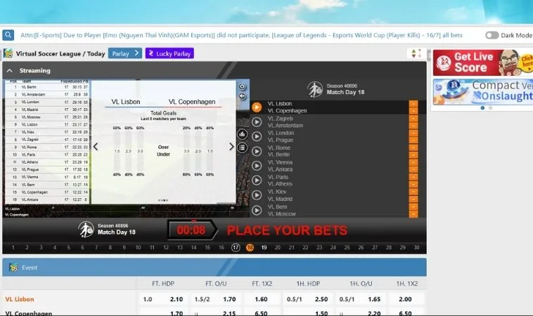 Chinh Phục Thể Thao Ảo Xoso66 Rinh Thưởng Siêu Tốc Mỗi Ngày 2 Giao diện cá cược Thể Thao Ảo Xoso66