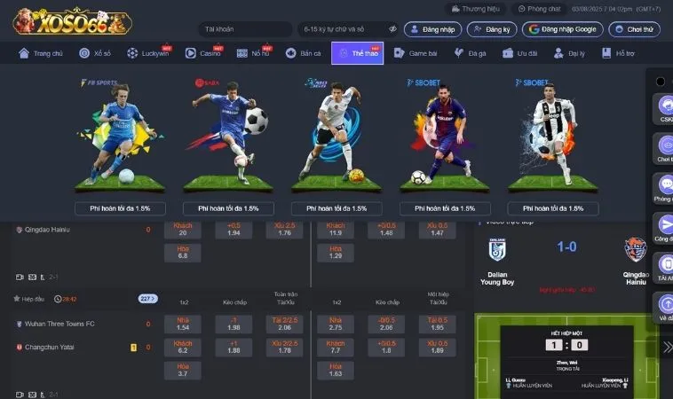 Thiết kế giao diện Thể Thao Xoso66 đẹp, chuyên nghiệp